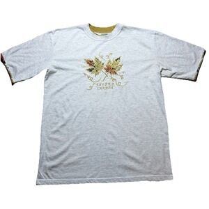 Vintage Jasper Canada Embroidered Maple Leaf T Shirt Large Made In Canada